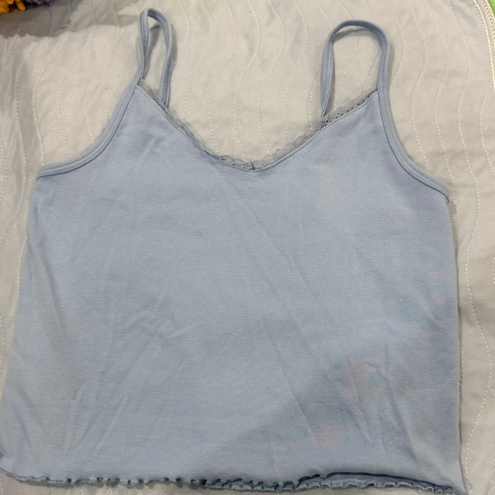 American Eagle Outfitters Pale Blue Lace-Trim Camisole